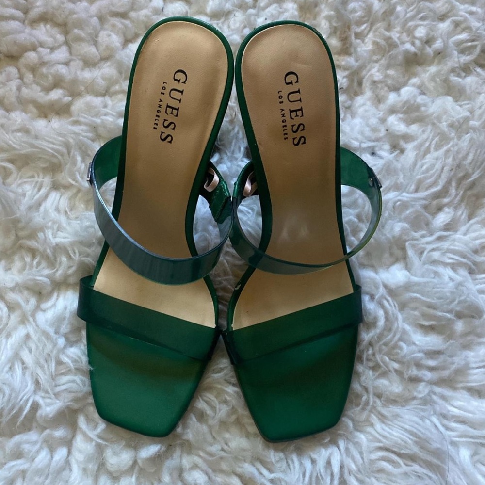 Guess Emerald Green Heeled Sandals